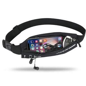 Aikendo Fanny Pack Running Black Reflective Waterproof Neoprene Holds Phone Keys